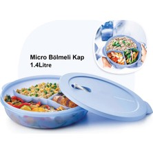Tupperware Bölmeli Mikrodalga Fırın Isıtma Kabı 1.4 Lt Mikro Tabak Yeni Renk