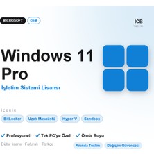 Microsoft Windows 11 Pro Oem Lisans Anahtarı · Orijinal · Ömür Boyu · Tek Pc'ye Özel · Faturalı · Anında E-Posta