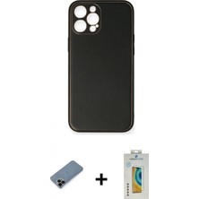 İlk El Grup Pilelistore™ iPhone 12 Pro Kılıf Yadigar Klasik - Siyah Polymer Nano Ekran Koruyucu + Shine Kamera Lens Koruma Cam - Sh