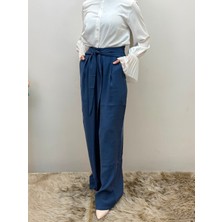 JOOQSTORE Kuşak Detaylı Bol Paça Rahat Pantolon