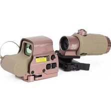 Aycer 558G43 Xps2 Hedef Işaretleyici Red Dot  Holografik Nişangâh, 5x Büyütmeli Set Çöl Rengi