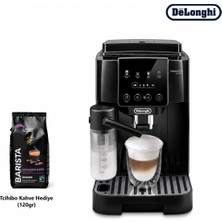 DeLonghi Kompakt Siyah Otomatik Espresso Makinesi, Süt Köpürtücülü Içecek Hazırlama, Kolay Kontrol, Hızlı Kullanım ve Günlük Kahve Rutini Için Uygun Yapı Sunar