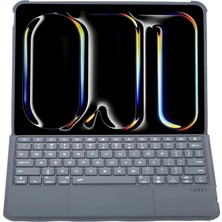 Aycer T5510D Ipad Pro 13 (2024) Kılıf Palermo Ledli Klyeli Standlı Tablet Kılıfı - Siyah