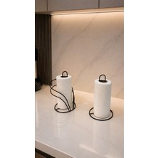 Edora Home 2’li Set Siyah Kuğu Peçetelik Dik Kağıt Havluluk Mutfak Seti