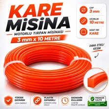Nzb Motorlu Tırpan Misinası 3.0 mm (10 Metre) Dayanıklı Uzun Ömürlü Profesyonel Kare Plastik Ip
