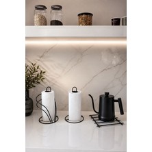 Edora Home 3’lü Set Siyah Kuğu Peçetelik Dik Kağıt Havluluk Nihale Mutfak Seti