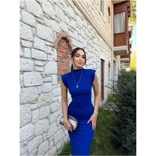 Lacase Saks Mavisi Vatkalı Abiye Elbise