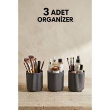 UltraMint 3'lü Makyaj Fırçası ve Tarak Organizer, Çok Amaçlı Banyo Kutusu