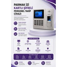 Linadex Kartlı okuyucu Parmak izi  Personel Takip Cihazı-Web Giriş Çıkış Programı(10 Kart  dahil)