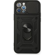 Aycer Iphone 12 Pro Kılıf Pars Lens Yüzüklü  - Siyah