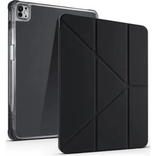 Aycer Ipad Air 13 (2024) Kılıf Kalemlikli Mars Tablet Kılıfı - Siyah