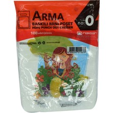 Aycer Arma Baskılı Mini Poşet Eczane Mağaza Dükkan Poşeti  Desen Renk 32X20 cm 100 Adet No:0