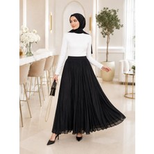 Esra Butik Siyah Kraş Etek – Astarlı, Standart Beden, 100 cm