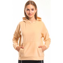 Slazenger SASSA IN Kadın Kapüşonlu Cepli Bej Polar