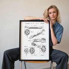 Pegziz Diş Hekimi Matkabı Patent Çizimi Tablosu Tıbbi Duvar Dekor Tablo