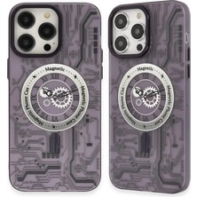 Aycer Iphone 14 Pro Kılıf Apollo Magneticsafe Desenli Kapak - Apollo Mor - 5