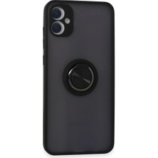 Aycer Galaxy A05 Kılıf Montreal Yüzüklü  Kapak - Siyah