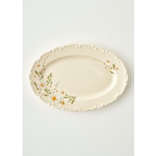 Bella Maison Daisy Porselen Sunum Tabağı Krem (30 Cm)
