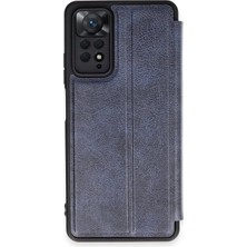 Aycer Note 12 Pro 4g Kılıf Flip Cover - Lacivert
