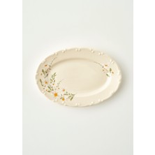 Bella Maison Daisy Porselen Sunum Tabağı Krem (25 Cm)