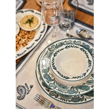 Bella Maison Paisley Porselen 48 Parça 12 Kişilik Yemek Takımı Mavi