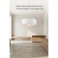 Buyolog Oval Lüks Avize Modern Yatak Odası Sarkık   30X22 cm  Göz Yorlamayan Yumuşak Işık Pla