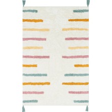 Palmera Playful Multy Xw Cbn 03 Yıkanabilir, Kaymaz Tabanlı, Naturel Pamuk Dokuma Bebek, Çocuk Halısı