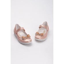 Buyolog Pudra Pembe Kaymaz Taban Kız Çocuk Babet