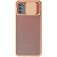Derin Stok Galaxy A02S Kılıf Palm Buzlu Kamera Sürgülü Silikon - Pembe