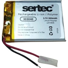 Aycer Sertec 303040 3.7V 350 Mah Li-Polymer Pil (DEVRELI/1.5A)