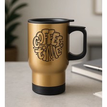 Bk Gift Coffee Tasarımlı Kulplu Gold Çelik Bardak Termos Mug 450ML-5, Sevgiliye Hediye, Arkadaşa Hediye, Eşe Hediye