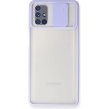Derin Stok Galaxy M51 Kılıf Palm Buzlu Kamera Sürgülü Silikon - Lila