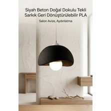 Buyolog Siyah Beton  Doğal Dokulu Tekli Sarkık  Geri Dönüştürülebilir Pla & Mimar Seçimi Mat Yüzey