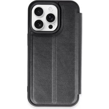 Derin Stok Iphone 15 Kılıf Flip Cover - Siyah