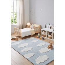 Palmera Cloudy Gri Halı 120X180 cm - Lüks Dokuma Makinede Yıkanabilir Kaymaz Tabanlı Çocuk Halısı