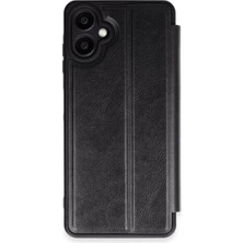 Aycer Galaxy A06 Kılıf Flip Cover - Siyah