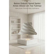 Buyolog Beton Dokulu Spiral Sarkık Avize 30X22 cm | Toz Tutmaz Pla Malzeme (Ampul Hediyelidir)