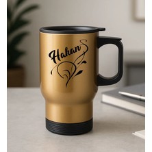 Bk Gift Kişiye Özel Isimli Kulplu Gold Çelik Bardak Termos Mug 450ML-2, Sevgiliye Hediye, Arkadaşa Hediye, Eşe Hediye
