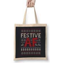 Dekado Festive Af Christmas Knit Pattern Bez Çanta Uzun Saplı