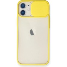 Derin Stok Iphone 11 Kılıf Palm Buzlu Kamera Sürgülü Silikon - Sarı