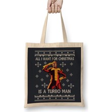 Dekado All I Want For Christmas Is A Turbo Man Jingle All The Way Bez Çanta Uzun Saplı
