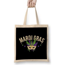 Dekado Celebrating Mardi Gras 2020 Colorful Mask Festive Bez Çanta Uzun Saplı