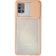 Derin Stok Galaxy A71 Kılıf Palm Buzlu Kamera Sürgülü Silikon - Pembe