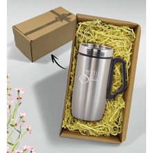 Bk Gift Kişiye Özel Hediye Kutulu 5304 Gümüş Çelik Termos Bardak-1 240 ml