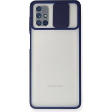 Derin Stok Galaxy M51 Kılıf Palm Buzlu Kamera Sürgülü Silikon - Lacivert