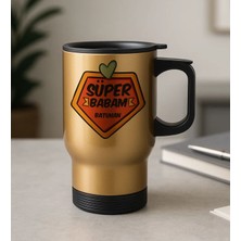 Bk Gift Kişiye Özel Babalar Günü Tasarımlı Kulplu Gold Çelik Bardak Termos Mug 450ML-4, Babalar Günü Hediye, Babaya Hediye