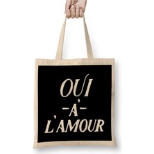 Dekado Yes To Love French Slogan Oui A Lamour Bez Çanta Uzun Saplı