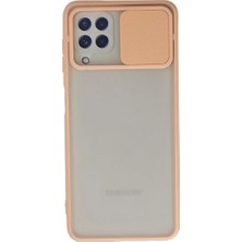 Derin Stok Galaxy A22 Kılıf Palm Buzlu Kamera Sürgülü Silikon - Pembe
