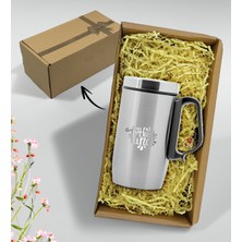 Bk Gift Kişiye Özel Hediye Kutulu 5304 Gümüş Çelik Termos Bardak-2 240 ml