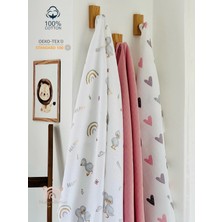 Fulya Tuhafiye Ftbabycollection %100 Pamuk 3'lü Müslin Bebek Battaniye Seti Oeko- Tex Sertifikalı Müslin örtü 80 x 90 cm